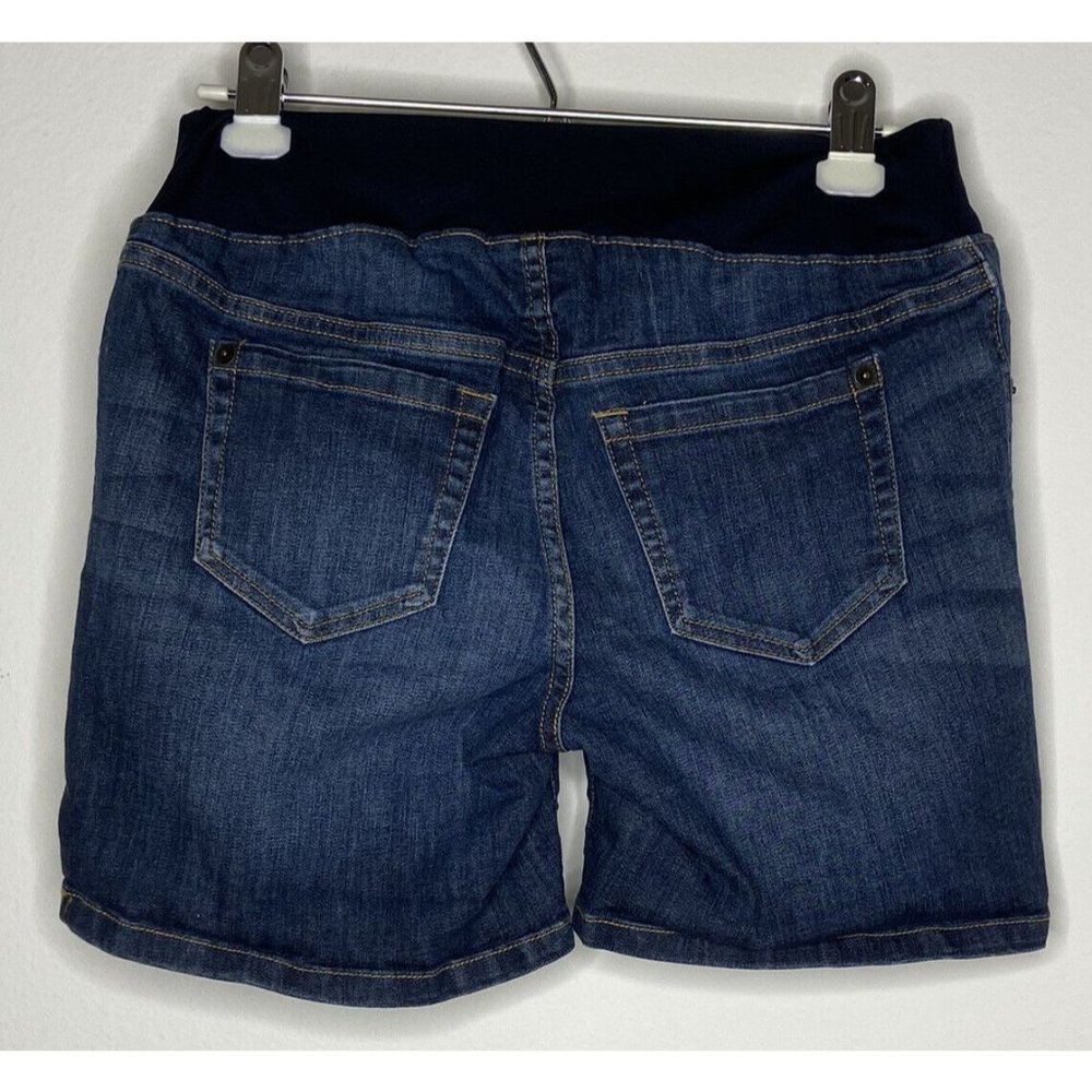Liz Lange Maternity Jean Shorts XS Expandable Waist Summer Beach Pockets - Picture 2 of 12